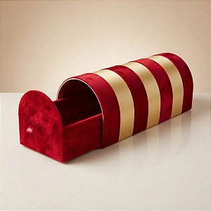 Caixa Gaveta de Natal - Vermelho Veludo e Ouro - 27,5x10x11cm - 1 unidade - Cromus - Rizzo