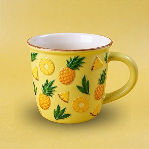 Caneca de Porcelana Personalizado Frutinhas - Abacaxi - 140ml - 1 unidade - Rizzo