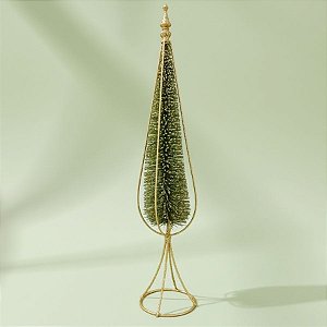 Árvore de Natal com Suporte Dourado - 68x14cm - 1 unidade - Cromus - Rizzo