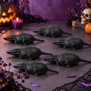 Enfeite Decorativo de Halloween - Rato - 13cm  - 6 unidades - Rizzo