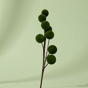 Galho Decorativo de Natal - Verde com Poa - 60x20cm - 1 unidade - Cromus - Rizzo