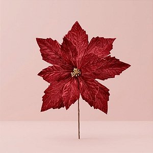 Poinsétia Decorativa - Vinho e Ouro - 30x30cm - 1 unidade - Cromus - Rizzo