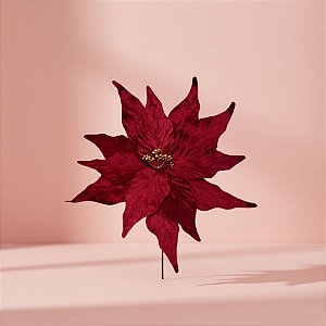 Poinsétia Decorativa - Borgonha - 35x30cm - 1 unidade - Cromus - Rizzo