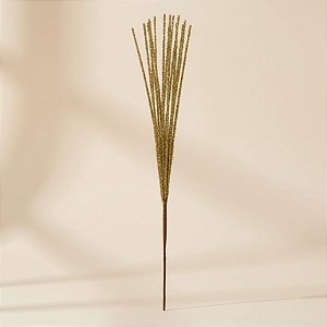 Galho Decorativo de Natal - Ouro com Glitter - 62x11cm - 1 unidade - Cromus - Rizzo