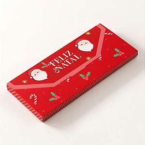 Caixa Cartinha para Barra de Chocolate de 80g - Surpresa do Noel - 18,5x9cm - 10 unidades - Cromus - Rizzo