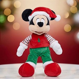 Pelúcia Mickey Mouse de Natal - Verde e Vermelho - 35cm - Disney Original - 1 unidade - Cromus - Rizzo