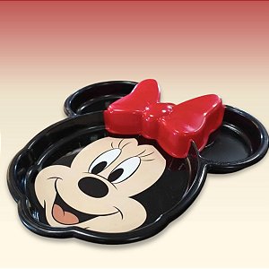 Prato Lúdico Minnie - Laço Vermelho - 22x22x2cm - 1 unidade - Disney Original - Rizzo
