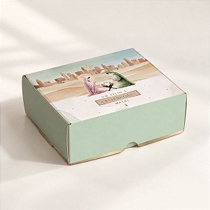Caixa 4 Doces Quadrada - Mãe Essência - Sagrado - Verde - 8x8x4cm - 10 unidades - Cromus - Rizzo