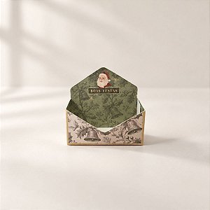 Mini Caixa Envelope para Presente - Nostalgia - Verde - 8x3,5x4cm - 10 unidades - Cromus - Rizzo