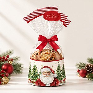 Saco Transprente Para Panetone 500g - Natal Afetivo Vermelho - 25x35cm - 50 unidades - Cromus - Rizzo