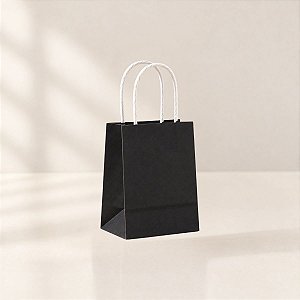 Sacola de Papel Mini - Preto - 14x11x6cm - 10 unidades - Cromus - Rizzo