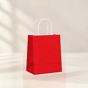 Sacola de Papel Mini - Vermelho - PP 16x12x7cm - 10 unidades - Cromus - Rizzo