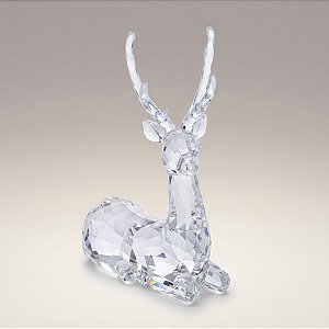 Enfeite Decorativo de Natal - Rena Cristal Sentada - 7x23x16cm - 1 unidade - Cromus - Rizzo