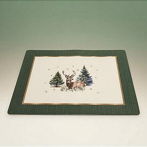 Jogo Americano - Rena de Natal - Verde - 46x33cm - 1 unidade - Cromus - Rizzo