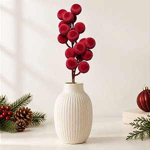 Pick Decorativo de Natal - Berry Veludo - Borgonha - 32cm - 1 unidade - Cromus - Rizzo