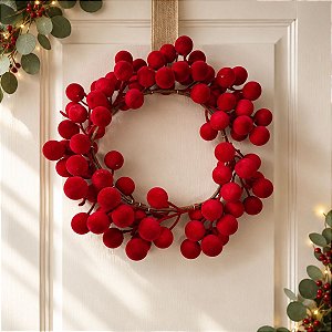 Guirlanda de Natal - Berry - Borgonha - 35cm - 1 unidade - Cromus - Rizzo