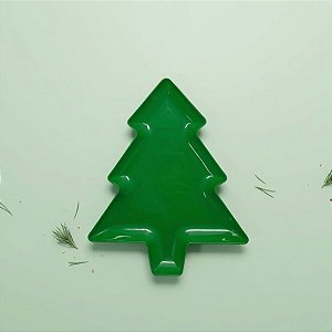 Bandeja Decorativa de Natal - Árvore - Verde - 21,5cm - 1 unidade - Rizzo