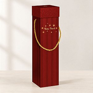 Caixa para Garrafa com Alça - Natal Elegance - 32x8cm - 10 unidades - Regina - Rizzo