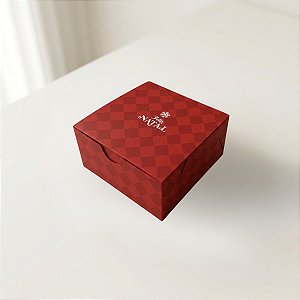 Caixa para 4 Doces - Natal Origem - Vermelho - 9x9cm - 10 unidades - Regina - Rizzo
