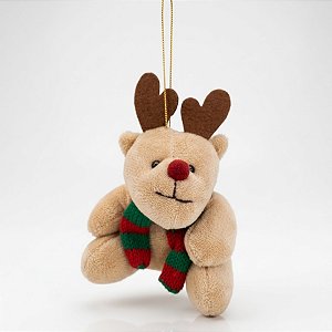 Enfeite para Pendurar de Natal - Rena de Pelúcia - 8x10x6cm - 1 unidade - Rizzo