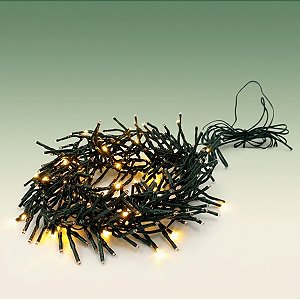 Cordão de LED Cluster Luz Quente com Fio Verde 300 Leds - 3m Bivolt - 1 unidade - Cromus - Rizzo