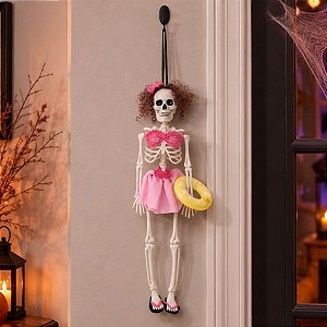 Enfeite Decorativo de Halloween para Pendurar - Esqueleto com Biquini - 41cm - 1 unidade - Cromus - Rizzo