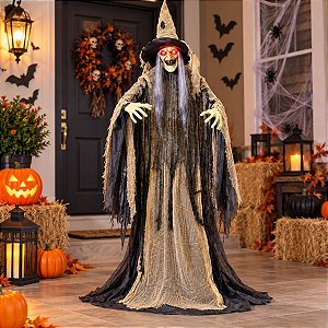 Enfeite Decorativo de Halloween com Som, Luz e Movimento - Bruxa Lamia - 1,15m - 1 unidade - Cromus - Rizzo