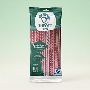 Canudo Biodegradável para Garrafa - 25cm - 100 unidades - Theoto - Rizzo