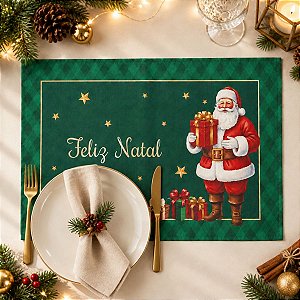 Jogo Americano de Natal - Feliz Natal - Verde - 30x45cm - 1 unidade - Rizzo