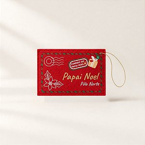 Enfeite para Pendurar de Natal - Cartinha Correio - Vermelha - 12x8cm - 1 unidade - Rizzo