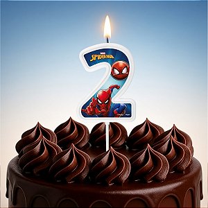 Vela Pick - Spider Man Animação Nº2 - 13cm - 1 unidade - Disney Original - Rizzo