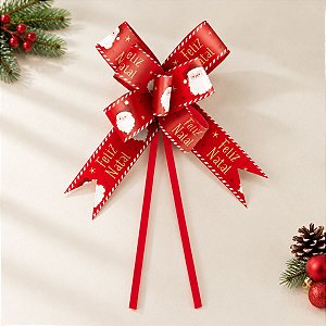 Laço Pronto - Presentes do Noel - Vermelho - 2,2x42cm - 10 unidades - Cromus - Rizzo