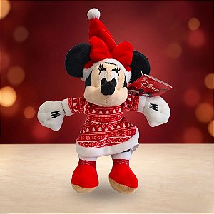 Pelúcia Minnie Mouse de Natal - Pinheirinhos - 19cm - Disney Original - 1 unidade - Cromus - Rizzo