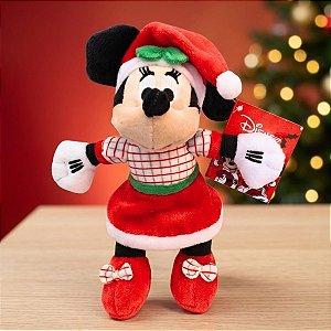 Pelúcia Minnie Mouse de Natal - Verde e Vermelha - 19cm - Disney Original - 1 unidade - Cromus - Rizzo