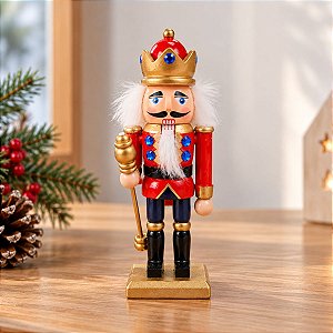 Soldado Quebra Nozes de Madeira - Vermelho - 15,5cm - 1 unidade - Rizzo