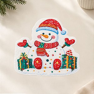 Guardanapo de Papel Natalino - Boneco de Neve - 33x33cm - 20 unidades - Rizzo