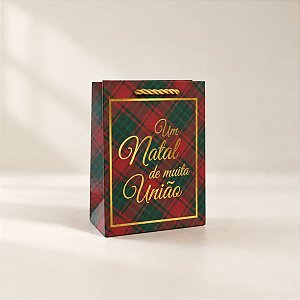 Sacola de Papel de Natal - Um Natal de Muita União - 12x6,5x16cm - 1 unidade - Rizzo