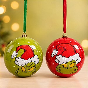 Bola de Natal - Grinch - 10cm - 2 unidades - Cromus - Rizzo