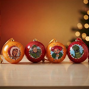 Bola de Natal - Toy Story - 8cm - Disney Original - 4 unidades - Cromus - Rizzo