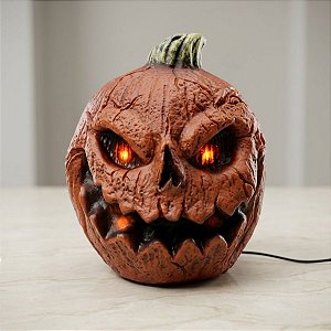 Enfeite Decorativo De Halloween Com Som, Luz e Movimento - Abóbora Eletrônica Assustadora - 25x30x20cm - 1 un - Cromus