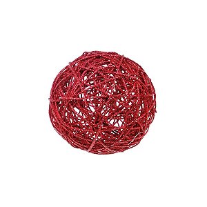 Bola Rattan Vermelho 15cm - 01 unidade - Cromus Natal