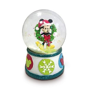 Mini Globo de Vidro Mickey com Guirlanda 5cm - 01 unidade Natal Disney - Cromus - Rizzo Embalagens