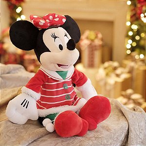 Minnie de Pelúcia com Vestido Listrado 30cm - 01 unidade Natal Disney - Cromus - Rizzo