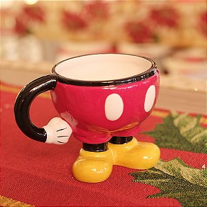 Caneca de Cerâmica Mickey 12cm - 01 unidade Natal Disney - Cromus - Rizzo Embalagens