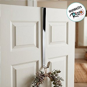 Gancho Suporte para Guirlanda Básico Liso Prata 38cm - 01 unidade - Cromus Natal - Rizzo Embalagens