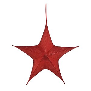 Estrela Aérea Decorativa Vermelho 90cm - 01 unidade - Cromus Natal - Rizzo Embalagens
