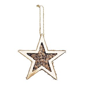 Estrelas de Pinhas Decorativa Marrom - Tamanho P - Cromus Natal - 1 unidade - Rizzo