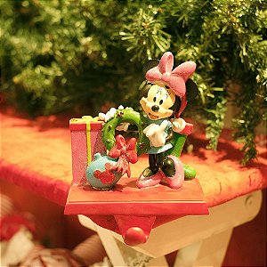 Suporte de Enfeite para Lareira Minnie 15cm - 01 unidade - Natal Disney - Cromus - Rizzo Embalagens