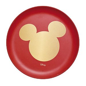 Prato Sobremesa Fibra de Bambu Silhueta Mickey Classic 20cm - 01 unidade - Natal Disney - Cromus - Rizzo Embalagens