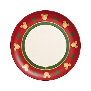 Prato Grande Fibra de Bambu Silhueta Mickey Classic 25cm - 01 unidade - Natal Disney - Cromus - Rizzo Embalagens